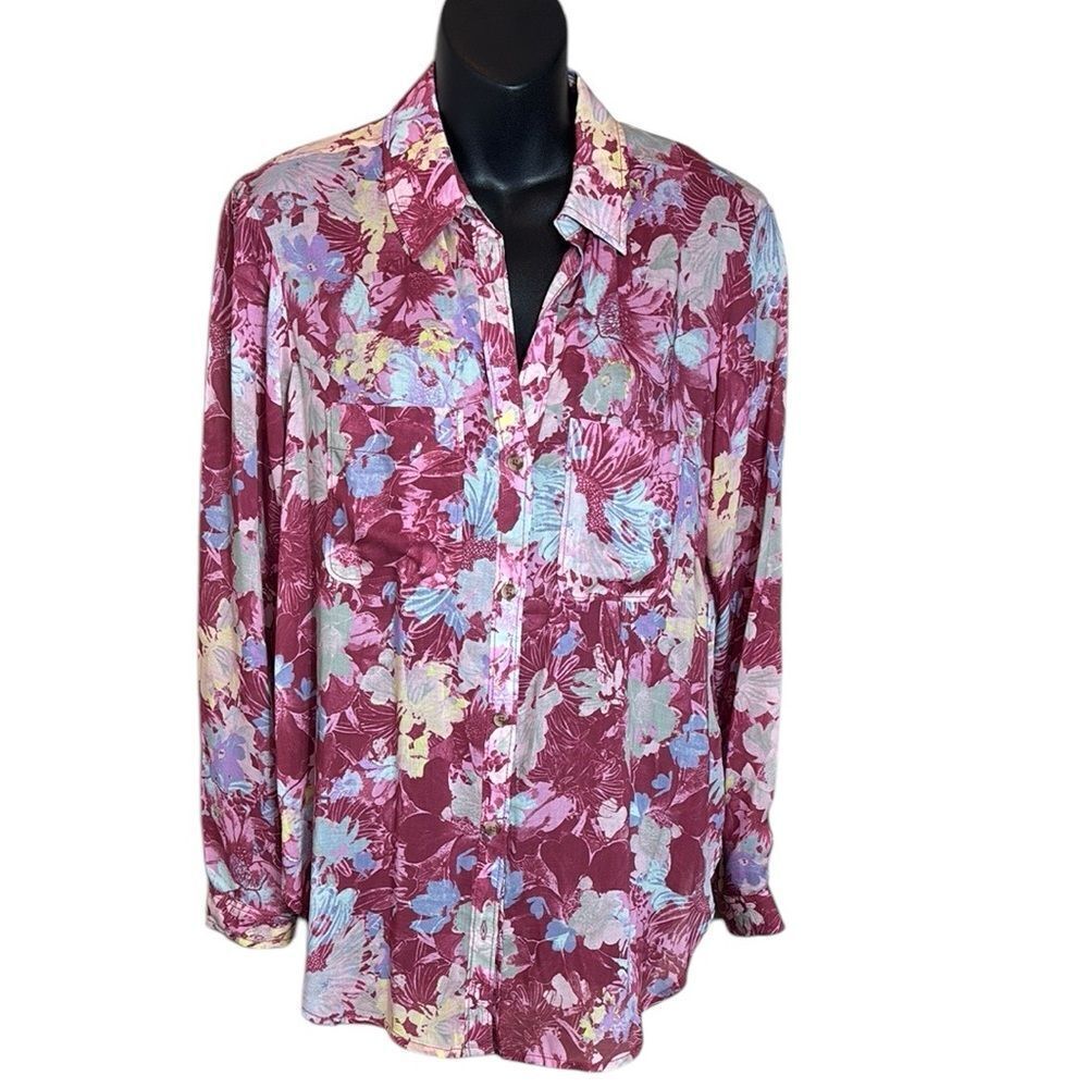 Anthropologie pilcro women’s xs the romy relaxed‎ button down floral oversized